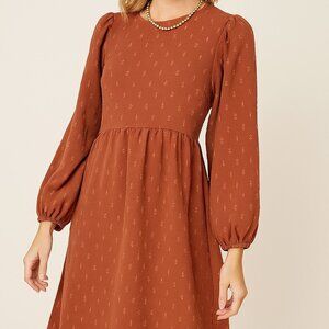 Melrose & Market Dress with Bishop Sleeves Size Small Rose/Mauve EUC